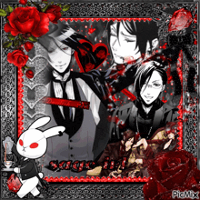 a picture of a man and a rabbit with the word sage in the corner