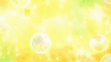 three cartoon characters are standing next to each other on a bright yellow background