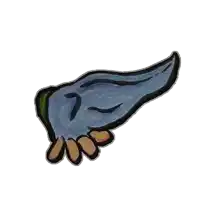 a drawing of a blue wing with the number 7 written on it