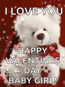 Happy Valentines Day Baby Girl GIF - Happy Valentines Day Baby Girl Bear GIFs