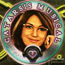 a picture of a woman in a circle with the words catarsis musical on it
