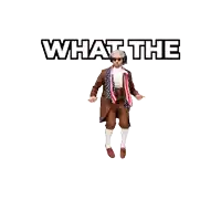 a picture of a man in a brown suit with the words " what the helly bron james " above him