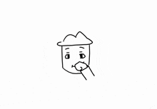 a drawing of a person 's face with a hat on