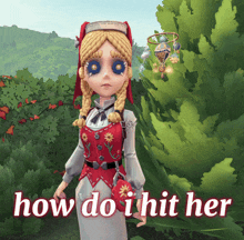 a cartoon of a girl with the words how do i hit her