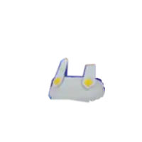 a white object with yellow buttons on it