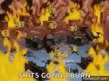 Burning Office Spongebob GIF