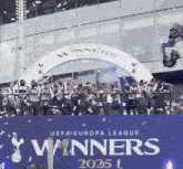 the uefa europa league winners are celebrating their win in 2025