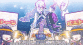 a cartoon of a girl holding a megaphone with the words " starts with " and " ends with " below her