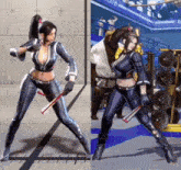 a woman in a video game is holding a bat in her hand