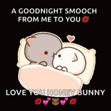 Kisses Goodnight Smooch GIF - Kisses Goodnight Smooch Mochi Mochi Peach Cat GIFs