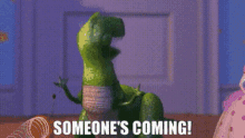 Toy Story Rex GIF - Toy Story Rex Someones Coming GIFs