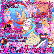 a poster that says ' lesbian ' at the top