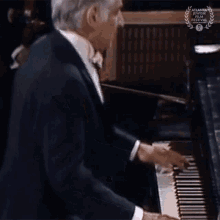 Playing Piano Leonard Bernstein GIF - Playing Piano Leonard Bernstein Bernsteins Wall GIFs