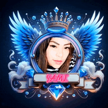 a picture of a woman with a crown and the name yami on it