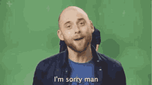 a bald man is making a face and saying no i 'm fucking not .