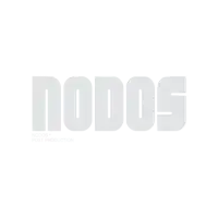 a logo for nodos post production is shown on a white background