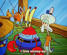 Spongebob Mr Krabs GIF - Spongebob Mr Krabs I Love Money Ay GIFs