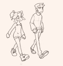 sketch drawing walking