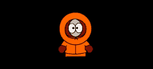 a cartoon character holding a knife in his mouth