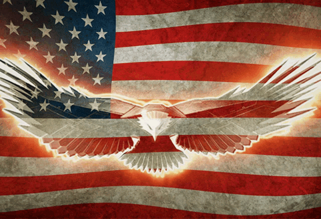 american eagle flying flag