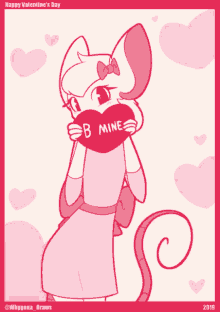 valentines be mine cute mouse reggie