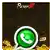 a green whatsapp icon with a white circle around it is on a black background .