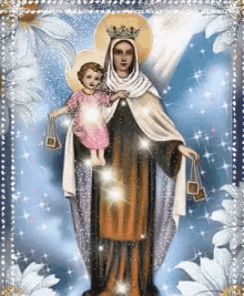 La Virgen Del Carmen Con Jesus En Brazos GIF - Virgen Del Carmen Madre De Cristo Madre Mía GIFs