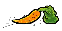 a drawing of a carrot with a face and arms