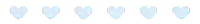 a row of blue hearts on a white background in a pixel art style .