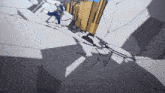 a drawing of a person falling from a cliff