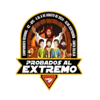 a logo for probados al extremo shows jesus and four men