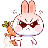 Angry Bunny Sticker - Angry Bunny Carrot Stickers