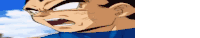 a close up of a cartoon character 's face with a blue shirt on .