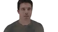 a man with a cigarette in his mouth has the word no on his face