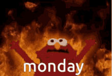 Elmo Fire Monday GIF - Elmo Fire Monday Meme GIFs