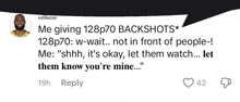 a man is giving 128p70 backshots to another person