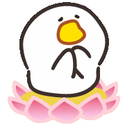 a cartoon duck is sitting on a pink flower .