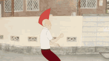 a cartoon of a man holding another man 's head