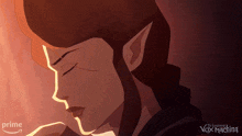 a poster for the legend of vox machina showing a woman