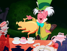 Mad Hatter Pouring Tea GIF