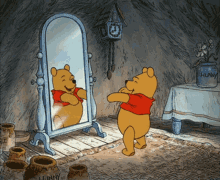 Pooh Pooh Bear GIF - Pooh Pooh Bear Mirror GIFs