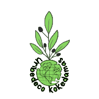 a green globe with a plant growing out of it surrounded by the words " tribeeco "