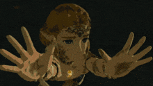 a cartoon of a woman with her hands outstretched