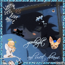 a picture of a person sleeping with the words worry less live more on it