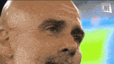 a close up of a man 's face with matchday live written on the bottom right