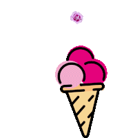 Pinkkisses Ice Cream Sticker - Pinkkisses Ice Cream Cone Stickers
