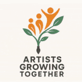 a purple background with the words artists growing together written on it