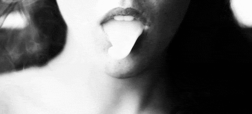 tumblr lips black and white smoke