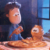 Eating Pizza Garfield GIF - Eating Pizza Garfield Jon Arbuckle GIFs