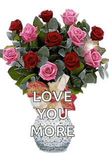 love you more roses sparkles vase